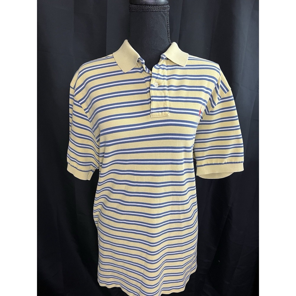 POLO RALPH LAUREN Men's Striped Polo Shirt Size L Classic‎ Fit Preppy Golf Y2K
